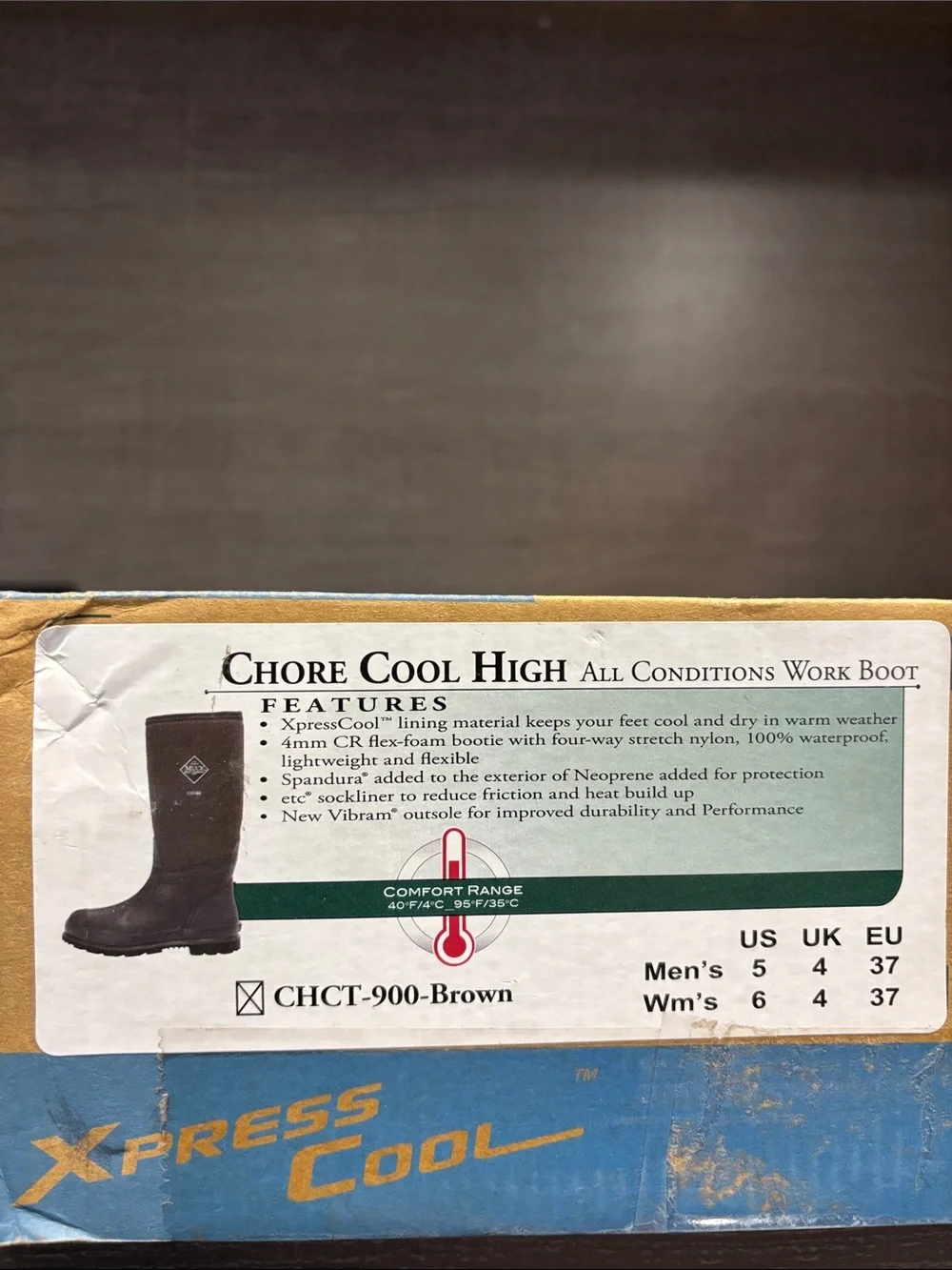 Unisex Chore Cool High All Conditions Work Boot (Brown) - Men's 5/Wm's 6
